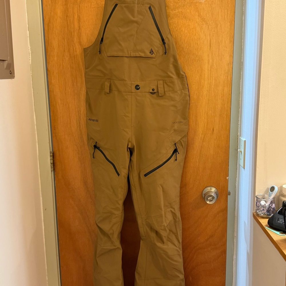Volcom Elm Tan Snow Bibs Overalls